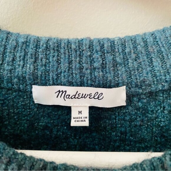 Madewell Embroidered Cross-Stitch Floral Pullover Sweater Green Sz Medium - Picture 5 of 10